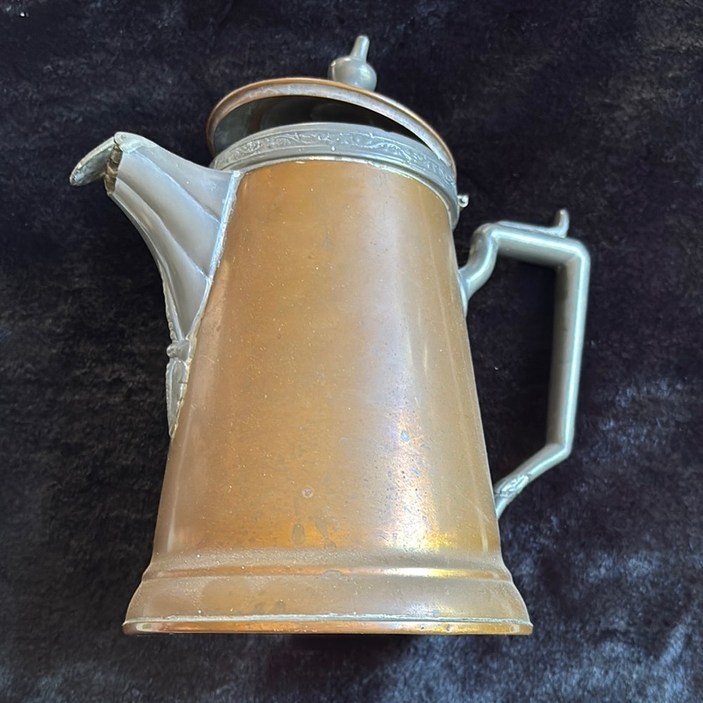 Vintage Brass and Silver Coffee Pot